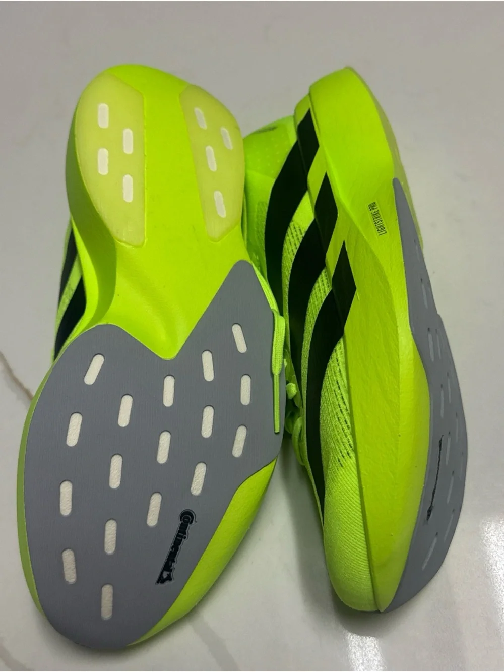New Adidas Adizero Evo SL Running Shoes Lucid Lemon Black Womens Size 5.5 JR5839